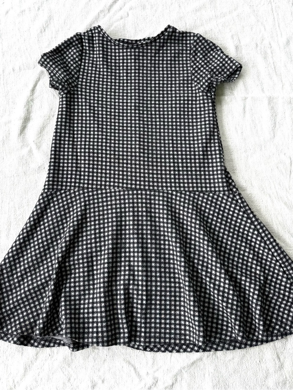 Black and White Gingham Fit-&-Flare Dress Zara Girls Size 8 comfy knit
